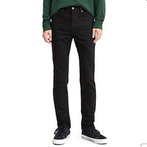 Levi straight leg black skinny fit jeans 36x32